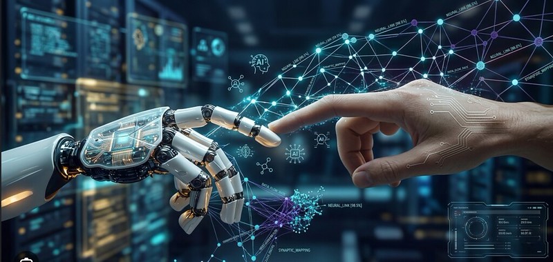 Data Science & AI - Stylized brain with neural network nodes