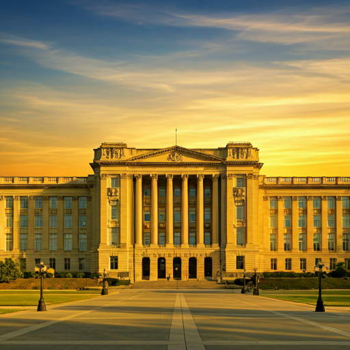 Prestigious University Building at Golden Hour