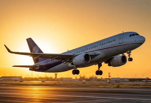 Professional Airplane in Golden Hour Lighting